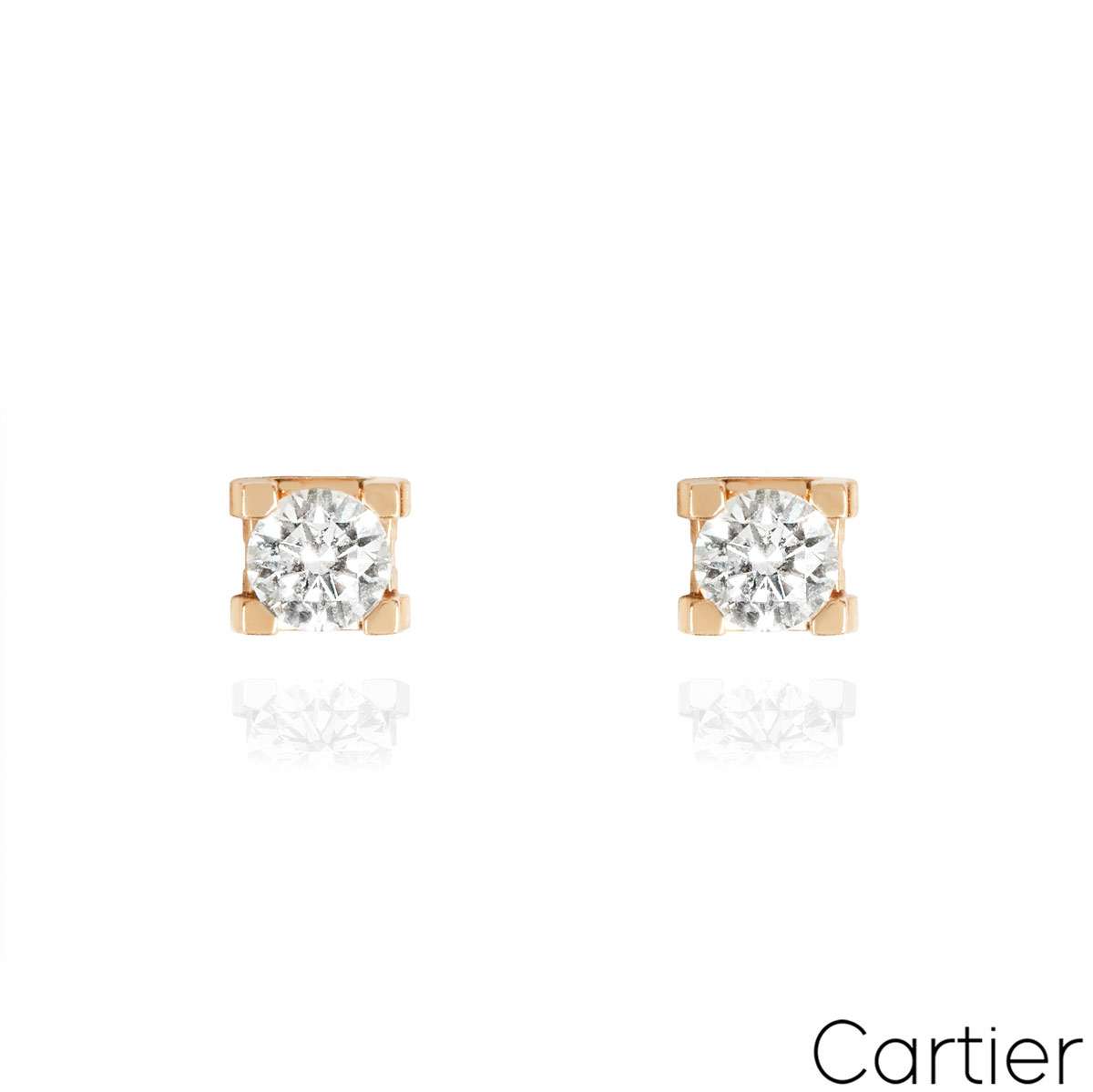 Cartier Rose Gold Diamond C de Cartier Earrings 1.21ct TDW XXX N8502300